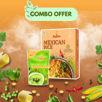 Almond Broccoli Soup & Mexican Rice – Healthy Food Combo offer